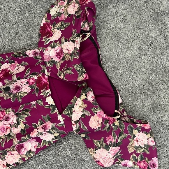 Fame & Partners The Sasha Spiced Berry Off Shoulder Dress - Picture 10 of 11